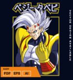 Plantilla diseño de camisetas vectoriales de anime Bola Dragon baby