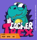 Plantilla diseño de camisetas vectoriales t rex