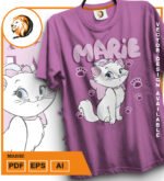 Plantilla diseño de camisetas vectoriales marie - Imagen 2