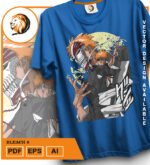 Plantilla diseño de camisetas vectoriales de anime Bleach 7 - Imagen 2