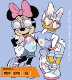 Plantilla diseño de camisetas vectoriales minnie2