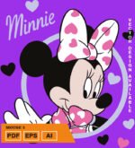 Plantilla diseño de camisetas vectoriales minnie3