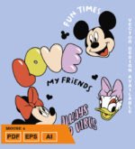 Plantilla diseño de camisetas vectoriales minnie4