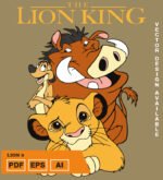 Plantilla diseño de camisetas vectoriales rey leon