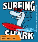 Plantilla diseño de camisetas vectoriales shark1