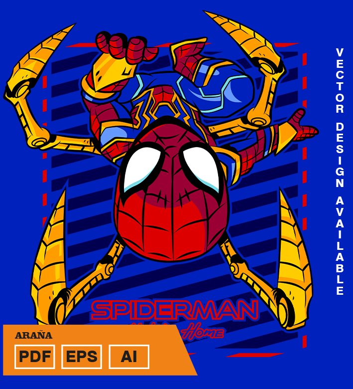 spider 1 Plantilla diseño de camisetas vectoriales de araña - Imagen 1