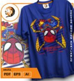 Plantilla diseño de camisetas vectoriales de araña - Imagen 2