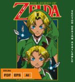 Plantilla diseño de camisetas vectoriales zelda
