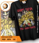 Plantilla diseño de camisetas vectoriales de anime Caballeros Sagitario - Imagen 2