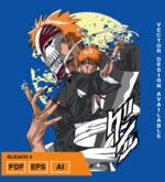 Plantilla diseño de camisetas vectoriales de anime Bleach 7